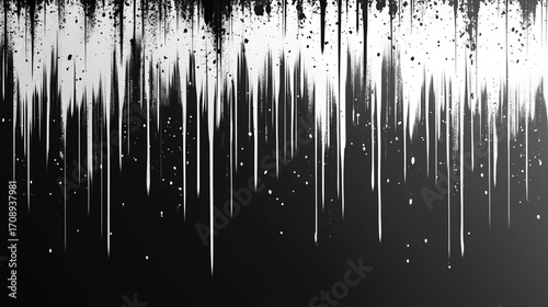 Abstract Black and White Dripping Paint Background for Design Projects