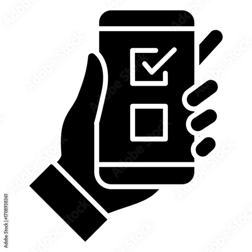 Online Voting Glyph Icon