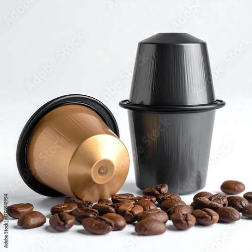 Coffee pods and beans