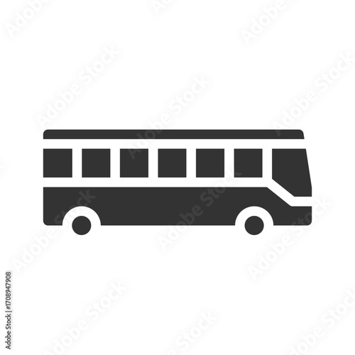 bus icon solid glyph , car, automobile 