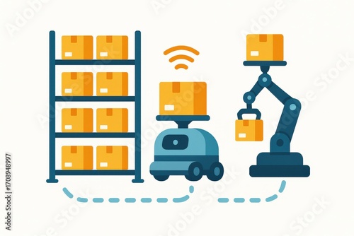 Advanced automatons enhancing warehouse logistics through smart technology and streamlined operations showcasing innovative robotic interventions in modern supply chain management