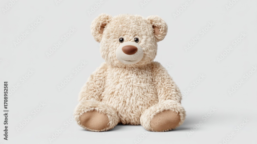 Obraz premium Beige teddy bear indoor studio shot