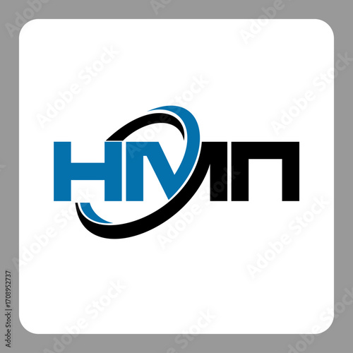 hmn logo. hmn letter. hmn letter logo design. Initials hmn logo linked with circle and uppercase monogram logo. Modern Red and Black Initials Logo for Corporate, hmn typography for technology,