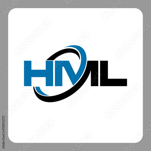 hml logo. hml letter. hml letter logo design. Initials hml logo linked with circle and uppercase monogram logo. Modern Red and Black Initials Logo for Corporate, hml typography for technology,
