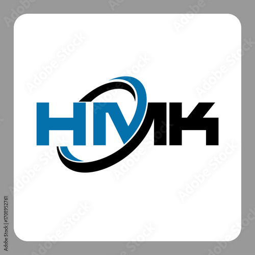hmk logo. hmk letter. hmk letter logo design. Initials hmk logo linked with circle and uppercase monogram logo. Modern Red and Black Initials Logo for Corporate, hmk typography for technology,