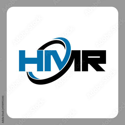 hmr logo. hmr letter. hmr letter logo design. Initials hmr logo linked with circle and uppercase monogram logo. Modern Red and Black Initials Logo for Corporate, hmr typography for technology,