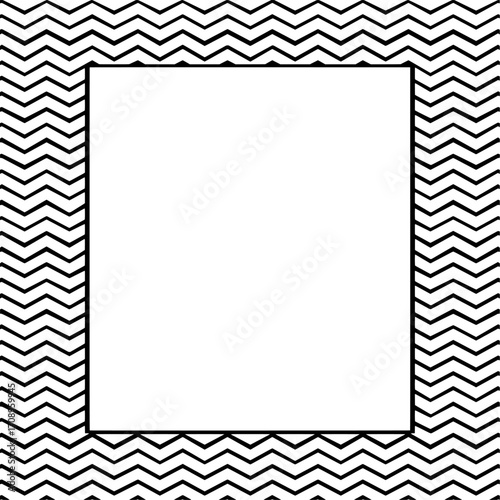 Black and White Chevron Border Frame. 