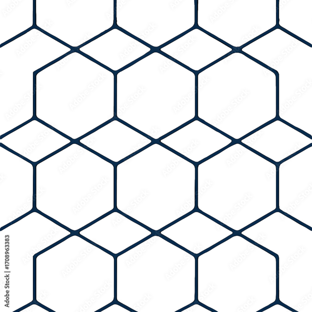 Naklejka premium Seamless Geometric Hexagon Grid Pattern – Futuristic Abstract Tech Vector Background