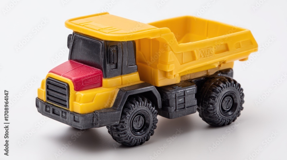 Naklejka premium Yellow toy dump truck