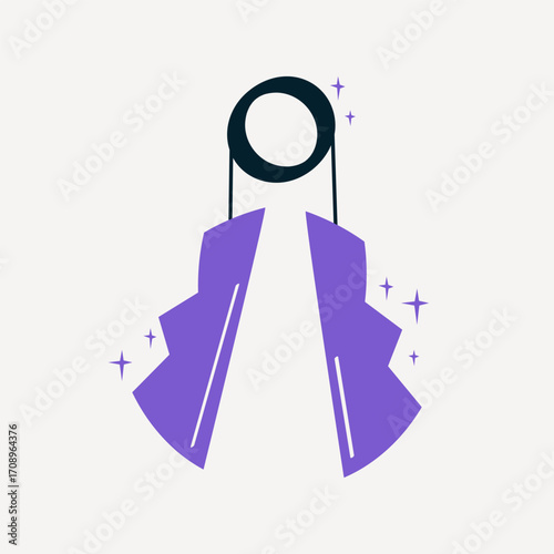 Bright hand grip strengthener in flat vector style on white background. Sport equipment for fitness, training, hand strength, rehabilitation and healthy lifestyle concepts