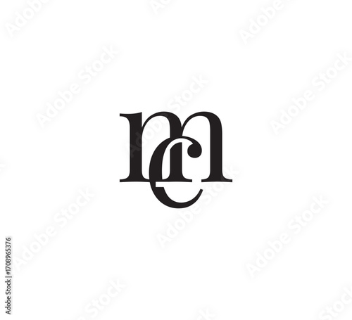 Elegant Serif Monogram Logo with Overlapping Initial Letters – Vintage and Modern Branding Design mc