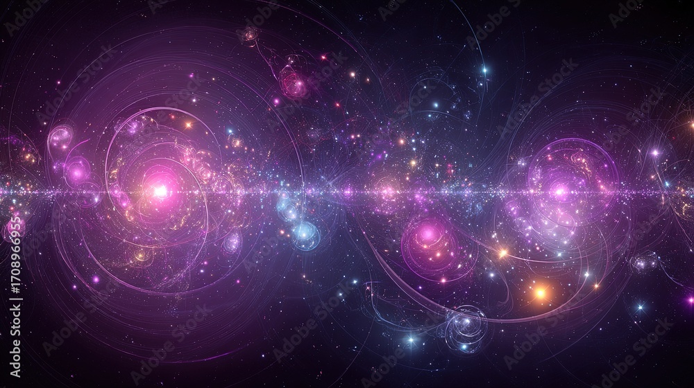 Obraz premium Colorful Galaxy Cluster In Deep Space