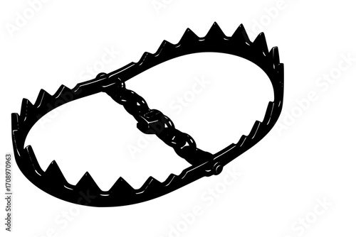 Vector Icons and Symbols Set of Dangerous Bear Traps. Collection of Bear Trap Illustrations and Symbols in a Clean Vector Design