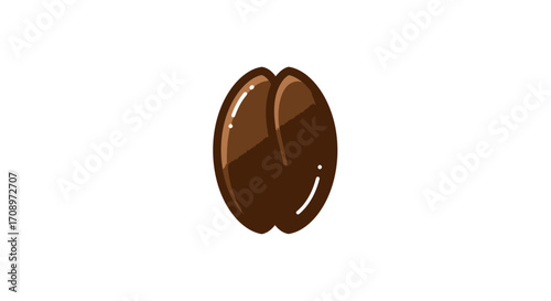 Isolated coffee bean illustration in vector format, perfect for use in designs related to coffee shops, packaging, or promotional material for coffee products.