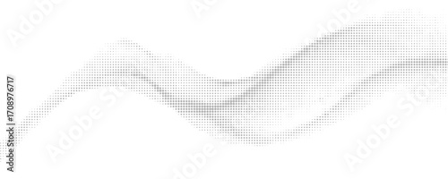 PrintSet of dotted curved abstract shapes. Dotted pattern in halftone theme. Curved and twisted abstract gradients. Vector design element in black and white color.