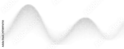 PrintSet of dotted curved abstract shapes. Dotted pattern in halftone theme. Curved and twisted abstract gradients. Vector design element in black and white color.