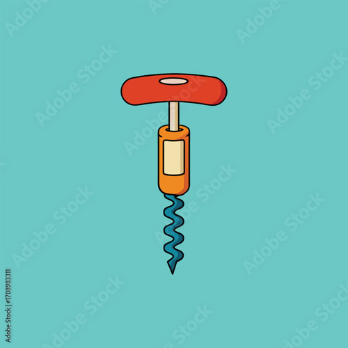 Wine corkscrew icon displayed on a blue background, symbolizing wine-related themes or activities.