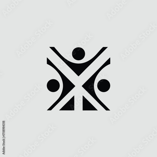 Black and white logo featuring a diverse group of people standing together, symbolizing unity and collaboration.