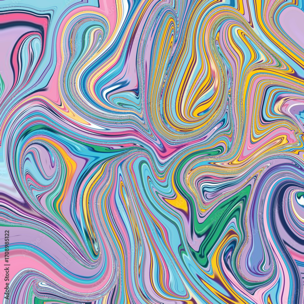 Dynamic colorful marble swirl in pastel and vivid tones, perfect for modern digital art, fashion, or decoration. Golden keywords: colorful, marble, swirl, pastel, dynamic.