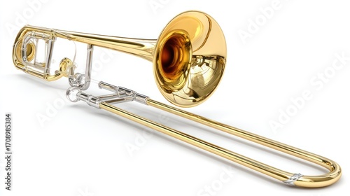 Gold tenor trombone instrument