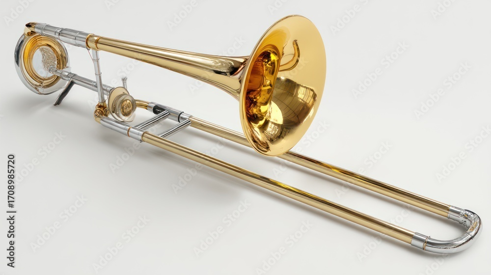 Obraz premium Gold trombone instrument