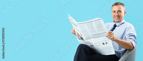 Mature journalist with news...