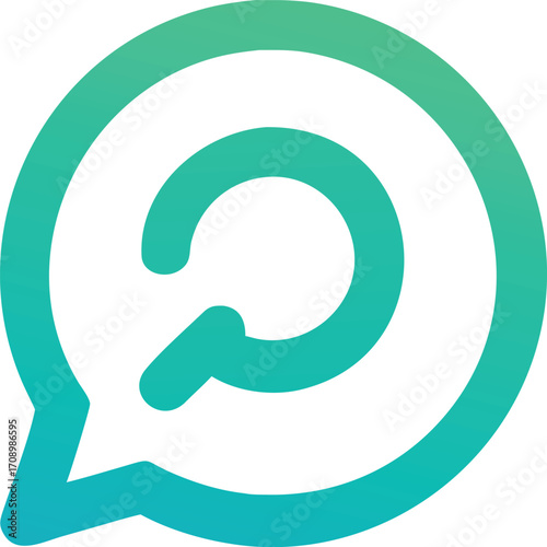 Logo for a chat app in green and blue, showcasing a contemporary style with speech bubble motifs.
