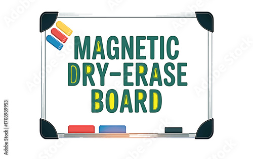 Magnetic Dry-Erase Board Versatile Surface for Home, Office, and School with Colorful Markers