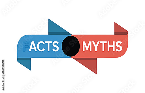 Conceptual illustration highlighting the critical distinction and choice between evidence-based realities and widespread societal misconceptions