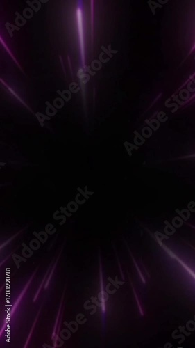 Abstract Purple Light Streaks Racing Through Black Space, Motion Blur Effect