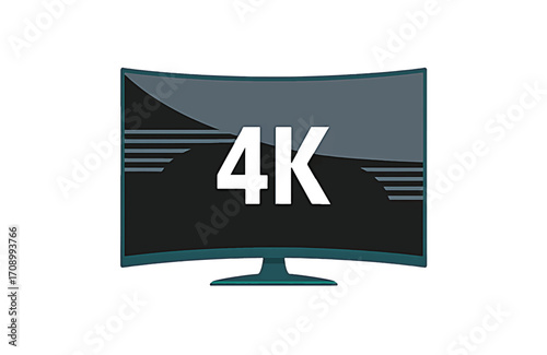 Modern curved monitor showcasing stunning 4K ultra high definition resolution, symbolizing advanced display technology and premium home entertainment visual experience