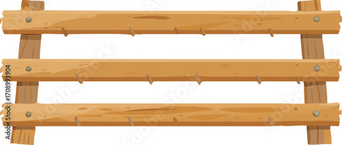 Wooden shelf vector with four shelves, ideal for storage or decorative displays in various settings.