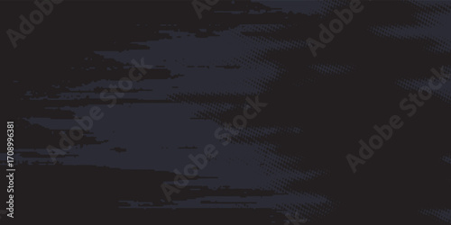 Black halftone dots blue color pattern gradient grunge texture background. Dot pop art comic sport style vector illustration.