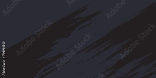 Black halftone dots blue color pattern gradient grunge texture background. Dot pop art comic sport style vector illustration.