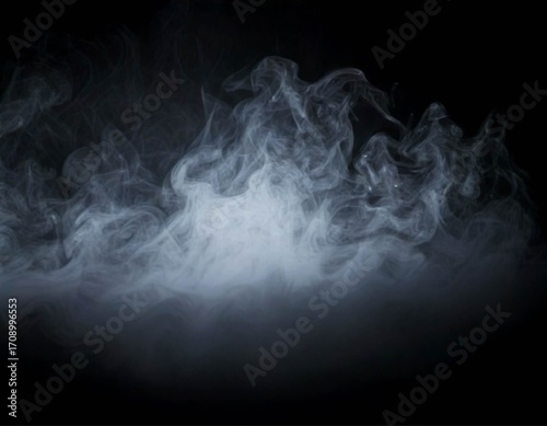 White Smoke on Black Background
