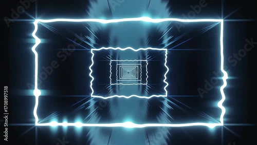 Mesmerizing blue energy portals receding into a digital void, forming a powerful and dynamic animated background visual for modern projects and futuristic concepts