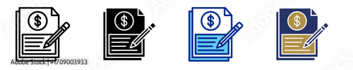 Contract  Icon Set Multiple Style Collection