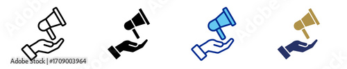Megaphone  Icon Set Multiple Style Collection