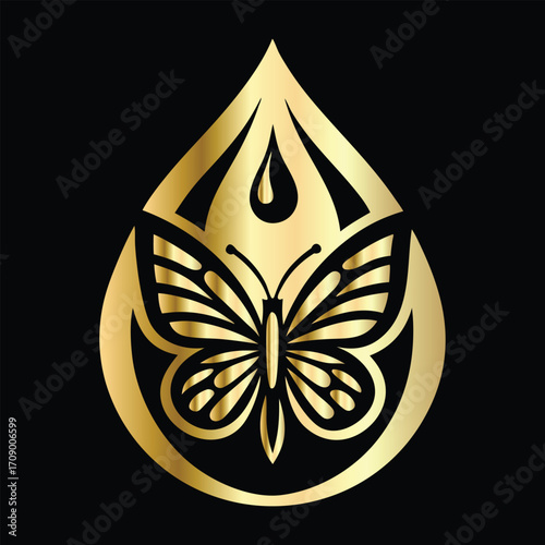 Beauty salon logo design. Elegant beauty salon logo. Butterfly logo.