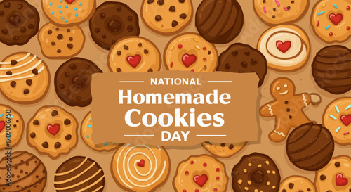 Vector illustration National homemade cookies day
