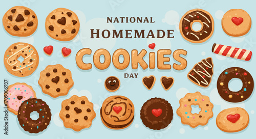 Vector illustration National homemade cookies day