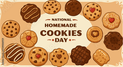 Vector illustration National homemade cookies day
