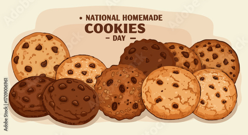 Vector illustration National homemade cookies day