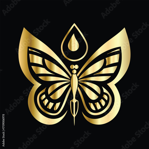Beauty salon logo design. Elegant beauty salon logo. Butterfly logo.