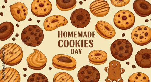 Vector illustration National homemade cookies day