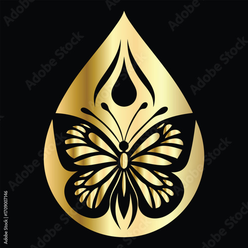 Beauty salon logo design. Elegant beauty salon logo. Butterfly logo.