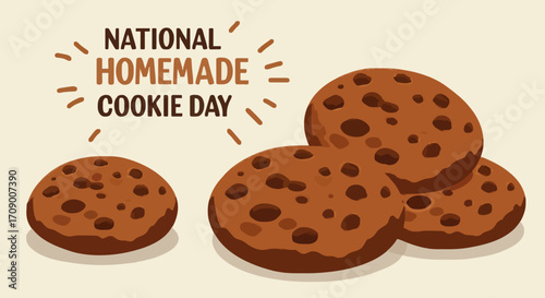 Vector illustration National homemade cookies day