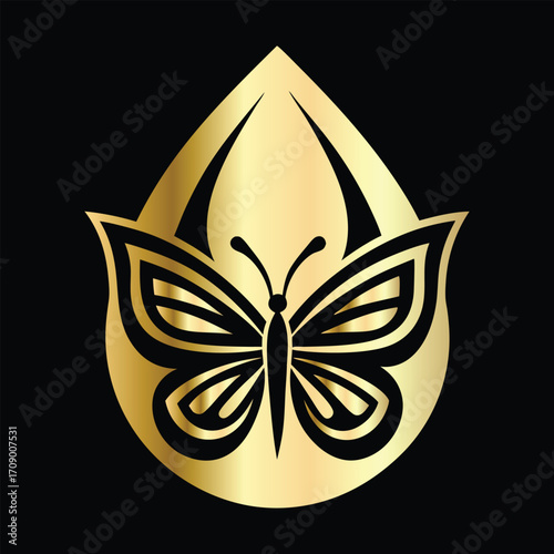 Beauty salon logo design. Elegant beauty salon logo. Butterfly logo.