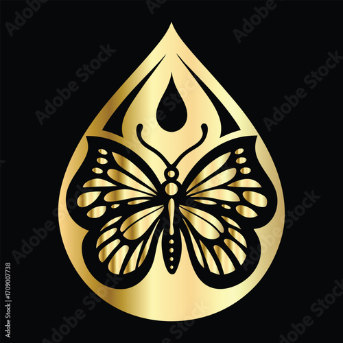 Beauty salon logo design. Elegant beauty salon logo. Butterfly logo.
