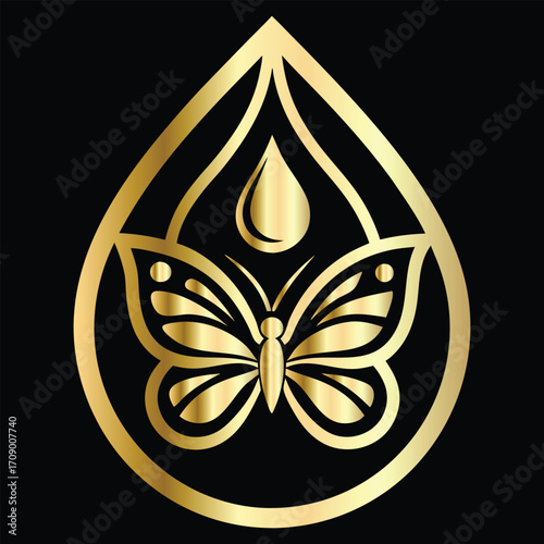Beauty salon logo design. Elegant beauty salon logo. Butterfly logo.